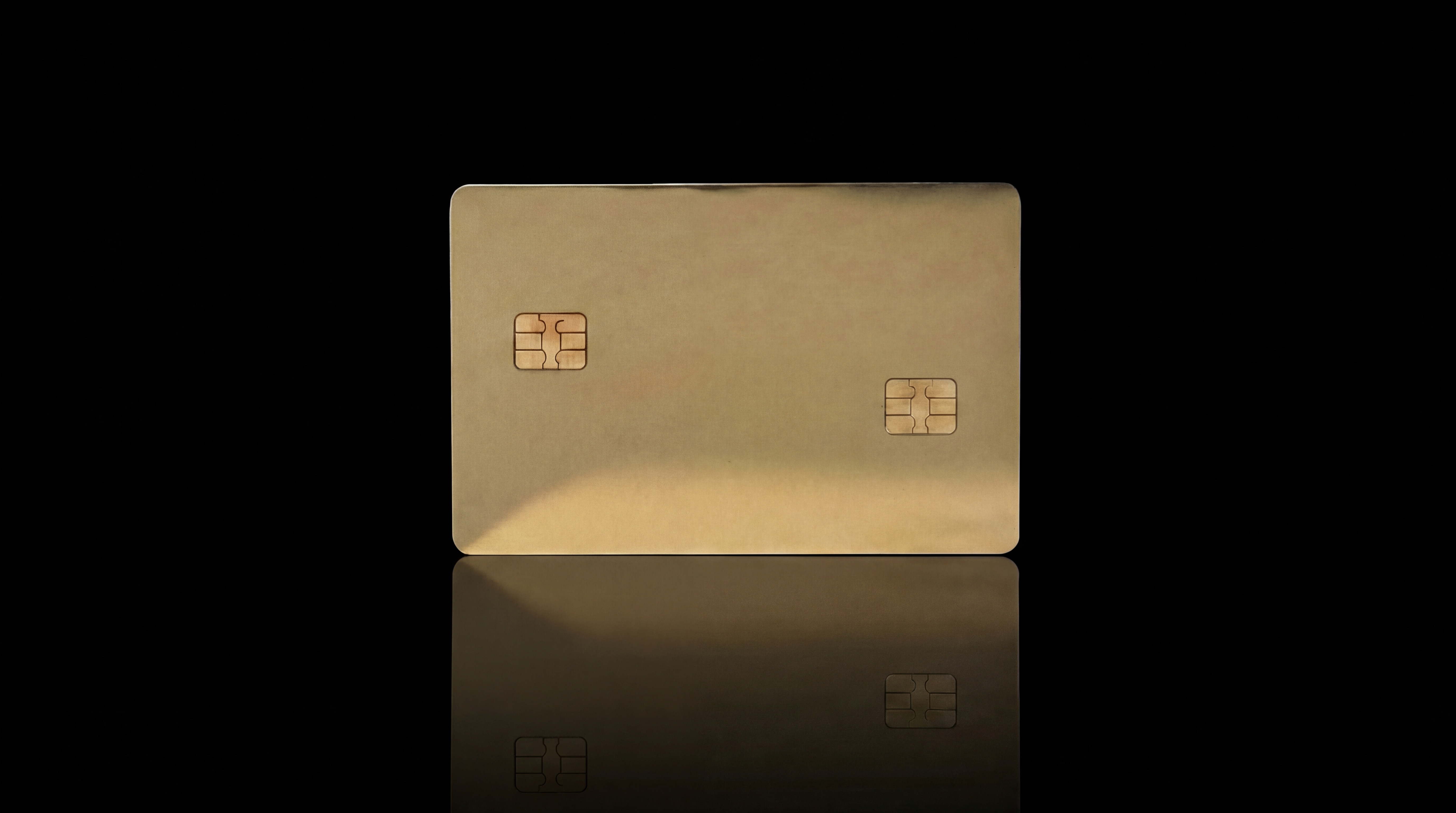 Premium gold metal business debit card with dual chips