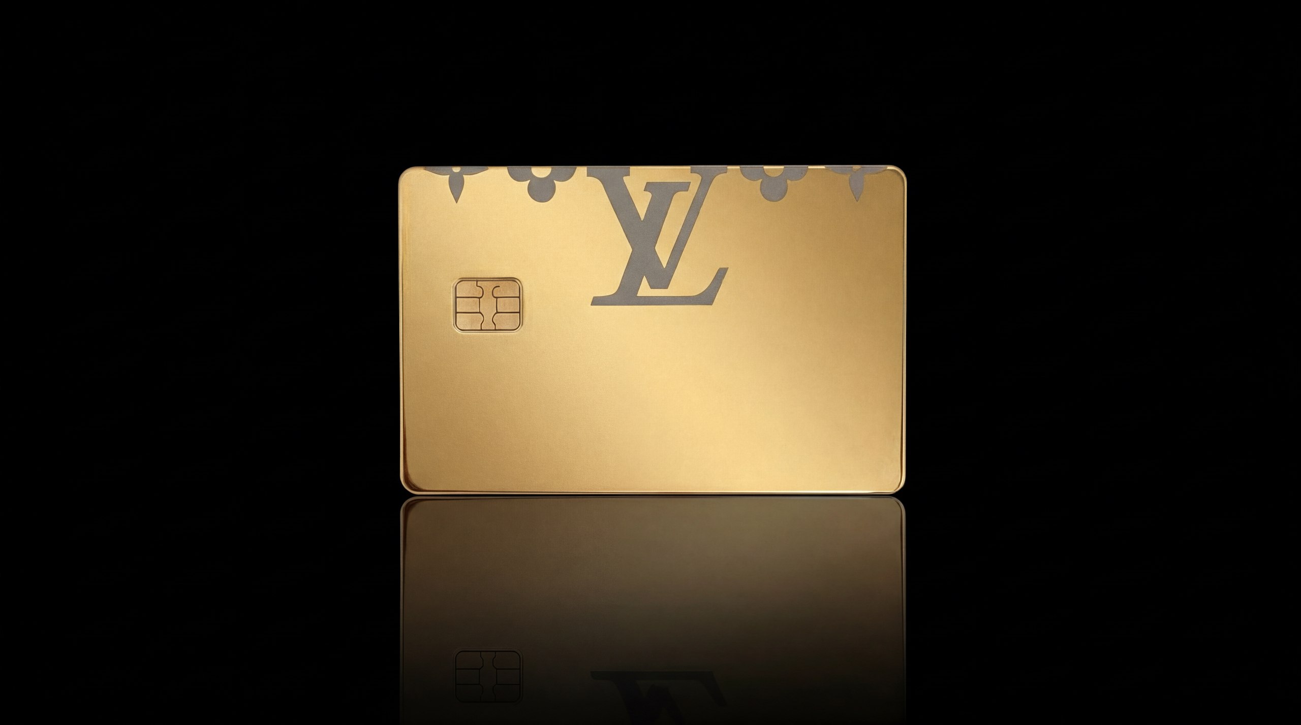 Louis Vuitton gold monogram debit card